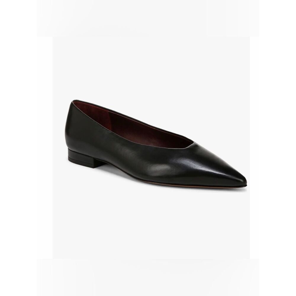 Vince Black Leather Pointed Toe Flats(Size 6.5 M)
